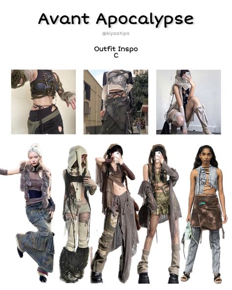 Dystopian Aesthetic Clothes, Avant Apocalypse, Apocalypse Outfit, Apocalypse Fashion, Dystopian Fashion, Rave Style, Girl Fashion Style, Desert Fashion, Layered Fashion