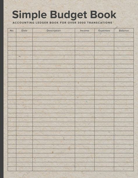 PRICES MAY VARY. This budget book is great for tracking your income and expenses on a daily basis. It can be used for small businesses, freelancers or as a personal budget book. On each page you will find the following features for more than 2500 transactions: Period - Initial balance - Final balance - Total income - Total expenses - Balance - Table with the following columns: No., Date, Description, Income, Expenses, Balance - For more than 2500 transactions   Technical details: Paperback - 100 Accounting Ledger, Ledger Book, Income And Expenses, Personal Budget, Budget Book, Simple Budget, Business Money, Soft Cover, White Paper