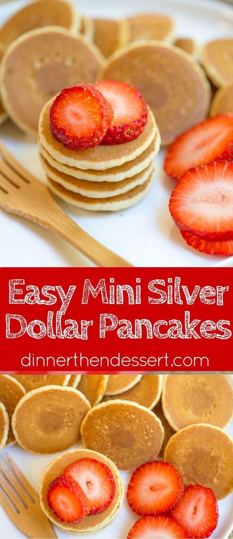 Mini Pancakes Recipe, Dollar Pancakes, Silver Dollar Pancakes, Kids Pancakes, Best Brunch Recipes, Pancake Bites, Brunch Desserts, Healthy Brunch, Breakfast Bites