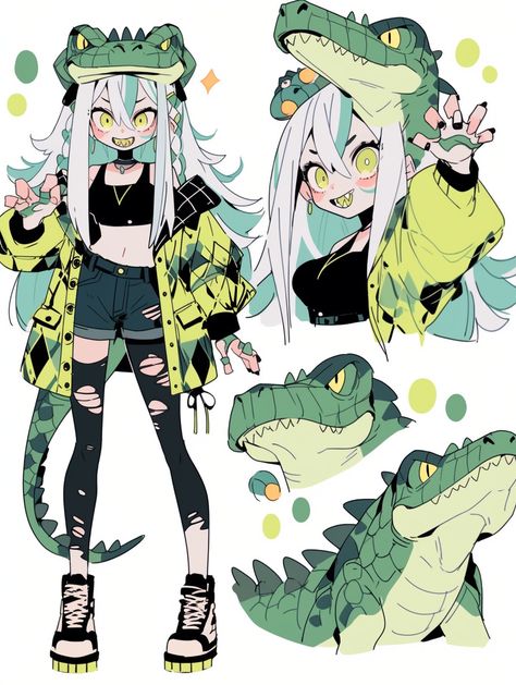 F2u Ref Sheet Base Human, Character Design Non Human, Friendly Character Design, Character Sheet Reference Concept Art, Colourful Character Design, Flat Color Art Style, Gecko Character Design, Alligator Anime, Oc Art Character Design Sketch