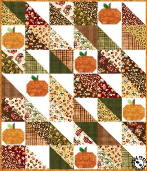 Pumpkin Quilt Pattern, Pumpkin Quilt, Halloween Quilt Patterns, Fall Quilt Patterns, Fall Quilt, Table Topper Patterns, Harvest Farm, Farm Quilt, Layer Cake Quilts