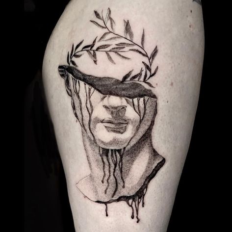 Angelo Tattoo, Michelangelo Tattoo, David By Michelangelo, David Tattoo, Graphic Design Tattoos, Statue Tattoo, Greek Tattoos, Ring Tattoos, Dark Art Tattoo