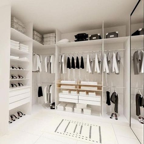 Pinterest’s best walk in wardrobes: inspiration photos - Vogue Australia Walking Closets, Walk In Closet Ideas, Rail Shelf, Modular Closet, Dressing Room Ideas, Room Wardrobe, Luxury Closets, Dressing Room Closet, Walking Closet