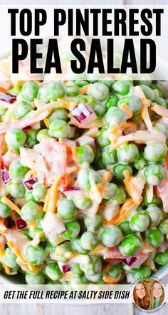 Supper Salad Recipes, Fresh Pea Salad Recipes, Fresh Pea Salad, Pea Salad With Eggs, Fresh Salads Recipes, Pea Salad Recipes Easy, Easy Vegetable Salad, Classic Pea Salad, Vegtable Salad