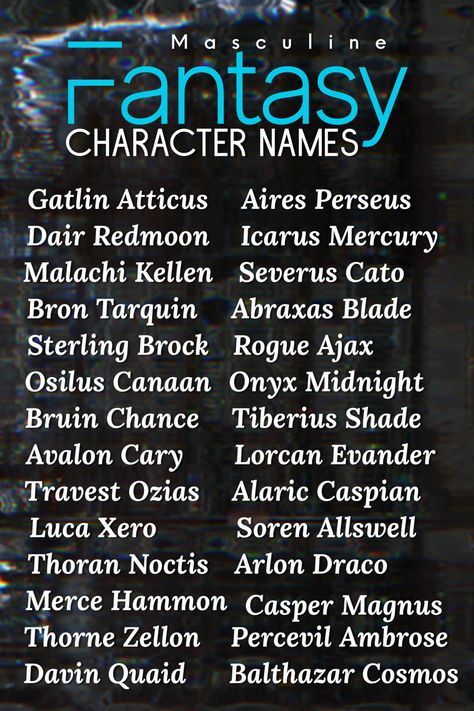 Mythical Names Male, Academy Names Ideas, Fantasy Last Names With Meaning, Fantasy Surnames, Fantasy Names Male, Character Name Ideas, Fantasy Male Names, Oc Names, Male Names