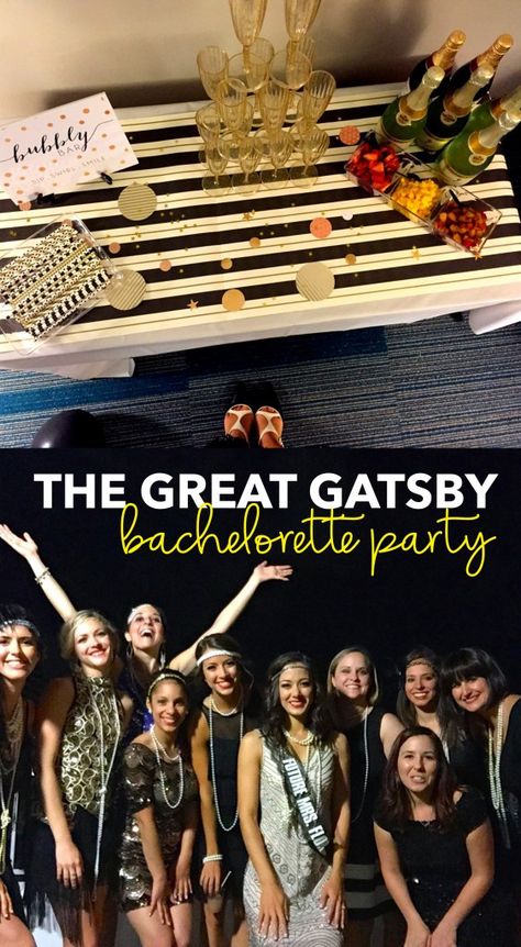 Great Gatsby Bachelorette Party | the blissful balance 20s Bachelorette Party, Great Gatsby Bachelorette Party, Great Gatsby Bachelorette, Gatsby Bachelorette Party, Gatsby Bachelorette, Gatsby Party Outfit, Mum Wedding, Hens Party Themes, Classy Bachelorette Party