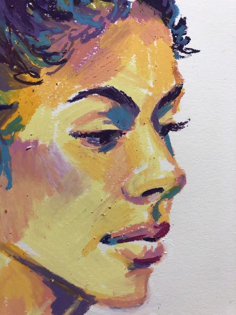 Oilpastel Ideas, Oil Pastel Art Face, Oil Pastel Portrait Faces, Oil Pastel Face Portraits, Oil Pastel Face, Oil Pastel Art Portrait, Pastel Pencil Drawing, Oil Pastel Portrait, Artistic Sketches