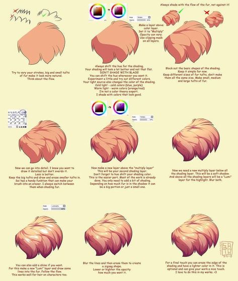 Art Tutorial (@artylesson) • Instagram photos and videos Shading Tutorial, Draw Hair, Digital Painting Techniques, Drawing Hair, Shading Techniques, How To Shade, Coloring Tips, Digital Art Beginner, Art Manga