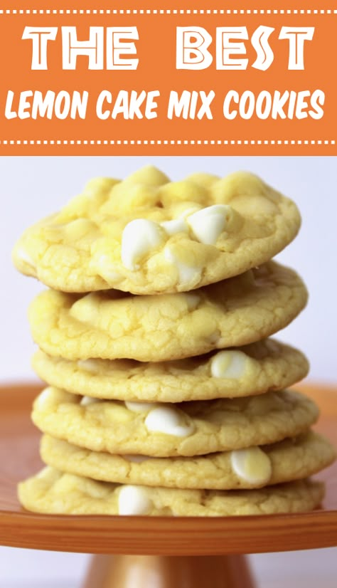 Lemon Cake Mix Cookies White Chocolate Cookie Recipes, Cookies Snickerdoodle, Lemon White Chocolate, Lemon Cake Mix Cookies, Chocolate Cake Mix Cookies, White Chocolate Cake, Cake Mix Cookie Recipes, Frugal Girls, Snickerdoodle Cookies