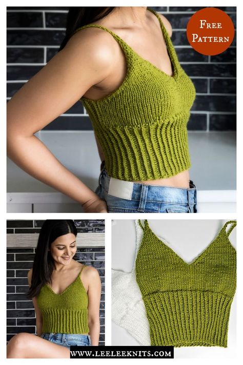 Knitted Tank Top Pattern Free, Knit Crop Top Pattern, Knit Shirt Pattern, Knit Top Pattern Free, Knit Fashion Pattern, Knit Tank Top Pattern, Free Knitting Patterns For Women, Summer Knitting Patterns, Ornaments Crochet