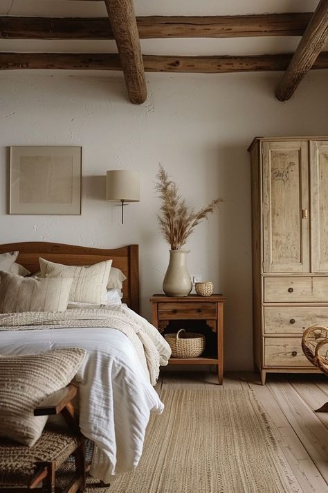 Bedroom Ideas Country Farmhouse, Cottage Furniture Bedroom, Bed Heads Ideas, European Bedroom Aesthetic, Country Farmhouse Bedroom, Country Cottage Bedroom, European Bedroom, Bedroom Furniture Ideas, Cottage Bed