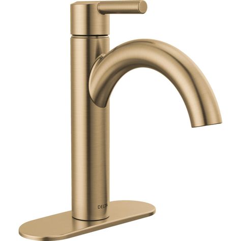 Delta Nicoli Single Hole Faucet Single-handle Bathroom Faucet with Drain Assembly & Reviews | Wayfair Delta Nicoli, Gothic Bedrooms, Delta Bathroom Faucets, Delta Faucets Bathroom, Plastic Pop, Modern Gothic, Bath Collection, Single Handle Bathroom Faucet, Single Hole Bathroom Faucet