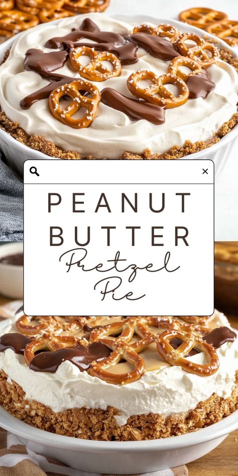 Peanut Butter Pretzel Pie

Ingredients:

Crust:
2 cups pretzels, crushed
¾ cup unsalted butter, melted
Peanut Butter Filling:
1 cup powdered sugar
16 ounces cream cheese, softened
1¼ cup creamy peanut butter
1½ tsp vanilla extract
1 cup whipped topping
Chocolate Pudding Layer:
2 (3.9 ounce) packages of instant chocolate pudding
3 cups milk
Topping:
8 ounces whipped topping
½ cup pretzels, crushed
½ cup chocolate sauce

#Peanut #Butter #Pretzel #Pie Peanut Butter Pretzel Pie Recipe, No Bake Peanut Butter Chocolate Pretzel Pie, Peanut Butter Pie With Pretzel Crust, Peanut Butter Chocolate Pretzel Pie, Pretzel Peanut Butter Pie, Pretzel Crust Pie, Chocolate Pretzel Dessert, Chocolate Pretzel Pie, Pretzel Crust Cheesecake