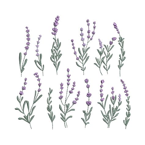 Wild Flower Embroidery Pattern Free, Lavender Embroidery Design, Lavender Embroidery Pattern, Lavender Embroidery, Flower Machine Embroidery Designs, Purple Outfit, Embroidery Transfers, Purple Outfits, Embroidery Patterns Free