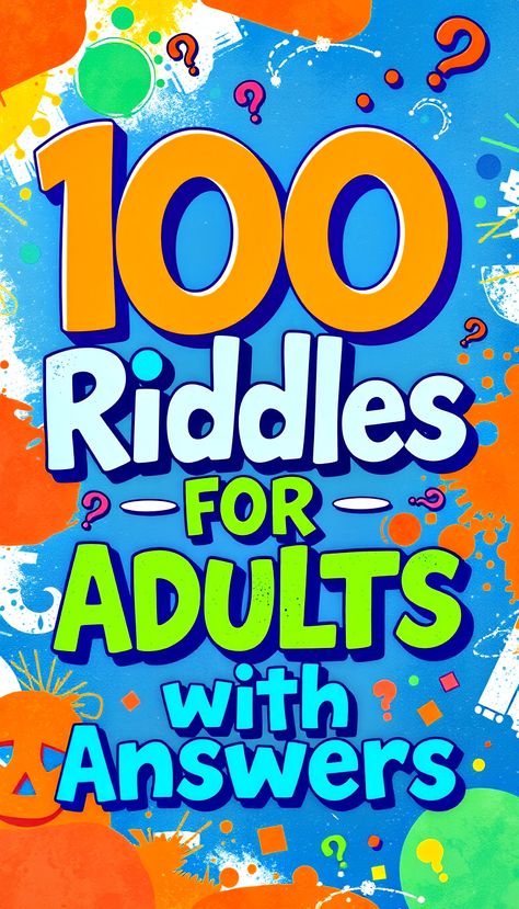 100 Best Riddles for Adults with Answers: Hours of Fun Hard Riddles With Answers Brain Teasers, What Am I Riddles With Answers, Riddles For Seniors, Riddles With The Answers, Riddles With Answers Funny Brain Teasers, Jokes And Riddles With Answers, Tricky Questions With Answers, Difficult Riddles With Answers, Riddles For Adults With Answers