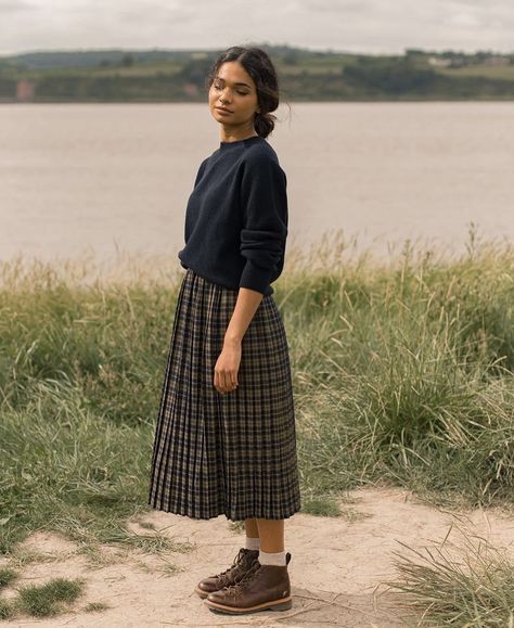 Olive Clothing, Check Skirt, Retro Mode, Stil Inspiration, Looks Street Style, Mode Ootd, Modest Fashion Outfits, Plaid Skirt, Mode Inspiration