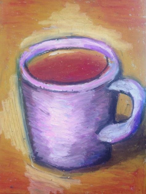 Warm Coffee Coffee Mug Painting, Robert Burridge, Mug Painting, Oil Pastel Paintings, Coffee Illustration, Illustration Food, Small Paintings, Boho Art, Pastel Painting