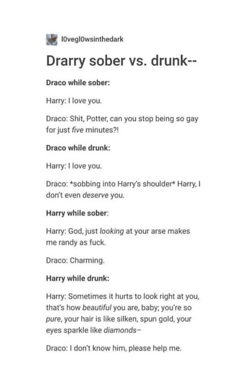 Not a drarry person in the slightest but this made me laugh Drarry Slytherin Harry, Drarry Fanfiction Spicy, Drarry Fan Art Spicy, Drarry Headcannons Fluff, Drarry Spicy, Running On Air Drarry, Drarry Fluff, Darry Fanart Spicy, Drarry Fanfiction Dirty