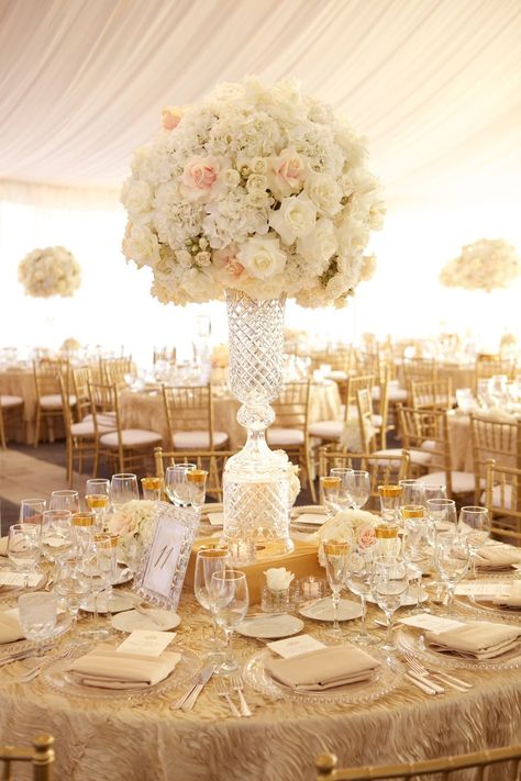 Fairytale Wedding Centerpieces, Wedding Table Decorations Elegant, Wedding Decorations Elegant, Tall Flower Arrangements, Illinois Wedding Venues, Fun Wedding Decor, Crystal Centerpieces, Wedding Reception Flowers, Wedding Reception Centerpieces