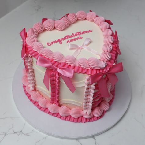 🎀🎀🎀 - Cake Details - Size: Party 8” (two layers) Add-ons: Hot pink bows (not edible) #custom #cakes #seattle #customcakes #seattlecakes #heart #heartcake #bows #bowscake #pink #pinkcake #vintage #vintageseattle Hot Pink Cake, Hot Pink Cakes, Tiered Cakes Birthday, Fantasy Cake, Heart Shaped Cakes, Heart Cake, Pink Bows, Pink Vibes, Pink Cake