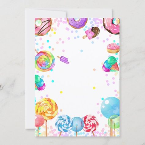 Printable Unicorn Birthday Invitations, Candyland Invitations, Candy Invitations, Candy Land Birthday, Rainbow Invitation, Candy Theme Birthday Party, Candy Birthday Cakes, Candy Land Birthday Party, Rainbow Invitations