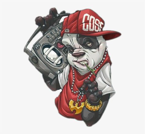 Hiphop Stickers, Hip Hop Cartoon, Panda Graphic, Urban Dog, Png Free Download, Old School Music, Panda Art, Dog Cartoon, Background Clipart