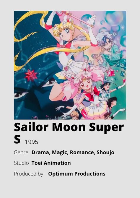 Sailor Moon Movie, Sailor Moon Sailor Stars, Stars Anime, Sailor Moon Super S, Anime Minimalist Poster, Moon Sailor, Scrapbook Disney, Sailor Moon S, Sailor Moon Stars