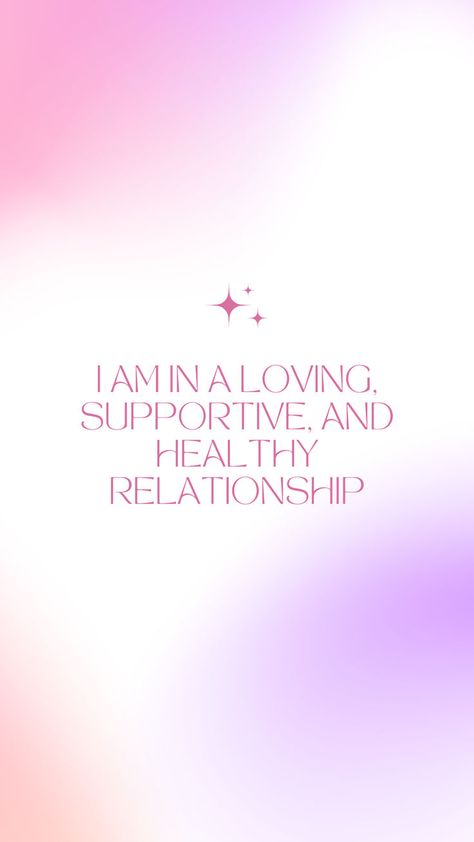 "I am in a loving, supportive, and healthy relationship" New Love Affirmations, Daily Affirmations For Relationships, Love Relationship Affirmations, Love Relationship Manifestation, Healthy Love Affirmations, Positive Love Affirmations, Love Life Manifestation, Manifest Relationship Affirmations, Healthy Relationship Affirmations Relationships