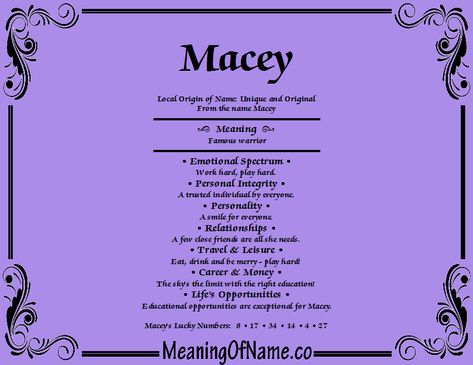 Meaning of name Macey Macey Core, Personal Integrity, Greek Names, Foreign Travel, Middle English, Baby Names And Meanings, Female Names, Butterfly Kisses, Original Characters