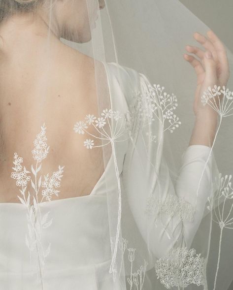 Embroidery Wedding Veil, Meadow Wildflowers, Unique Veil, Embroidered Veil, Veil With Blusher, Veil Ideas, Floral Veil, Fingertip Veil, Flower Veil