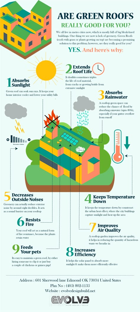 Find out why green roofs are a great solutions to many of life's problems. From mood boosting to cost saving, here are the eight reasons why everyone should have a green roof. Green Roof Benefits, Commune Design, Green Roof House, Grass Roof, Education Infographics, Nature Environment, Living Roofs, Roof House, Green Roofs