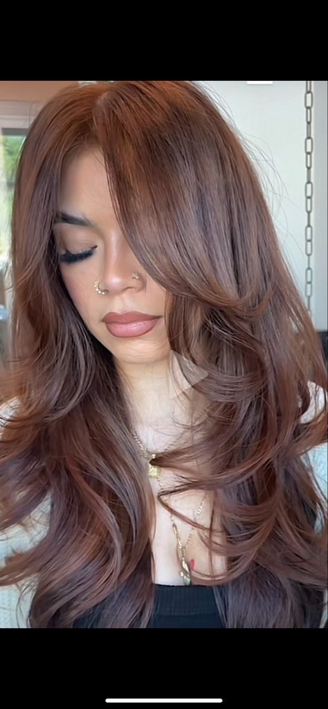 Hair Color For Medium Dark Skin Tones, Hair Color For Mestiza Skin, Hair Dye For Cool Skin Tones, Neutral Ginger Hair, Hot Hair Colors 2024, Ombre Hair Light Brown, Hair Color For Cold Skin Tone, Types Of Red Hair Shades, Light Cherry Brown Hair