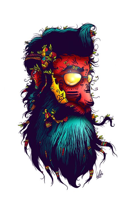 "Beard in the Sun", personal project 2014. Beard Logo Design, Beard Wallpaper, Beard Logo, Vector Portrait Illustration, Beard Art, Mixed Media Illustration, Old School Tattoo Designs, Dope Art, Mixed Media Artwork