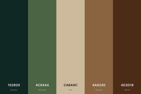 Coffee Tone Colour Palettes, Cafe Branding Color Palette, Earth Tone Colour Palette, Cafe Colour Palette, Color Palette Green Earth Tones, Colour Palette Earth Tones, Hunter Green Color Scheme, Misery Costume, Green Brown Color Palette