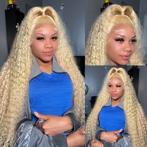 Faster shipping. Better service Loose Deep Wave, Brazilian Hair Wigs, Long Human Hair Wigs, Human Hair Wigs Blonde, Crimped Hair, Blonde Lace Front Wigs, 613 Blonde, Curly Human Hair Wig, Deep Wave Hairstyles