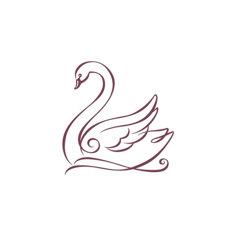 Hotel Bel-Air Swan - Graphis Minimalist Tattoo Couple, Black Swan Tattoo, Swan Drawing, Swan Tattoo, Tattoo Couple, Couple Design, Swans Art, Swan Logo, Cute Tiny Tattoos