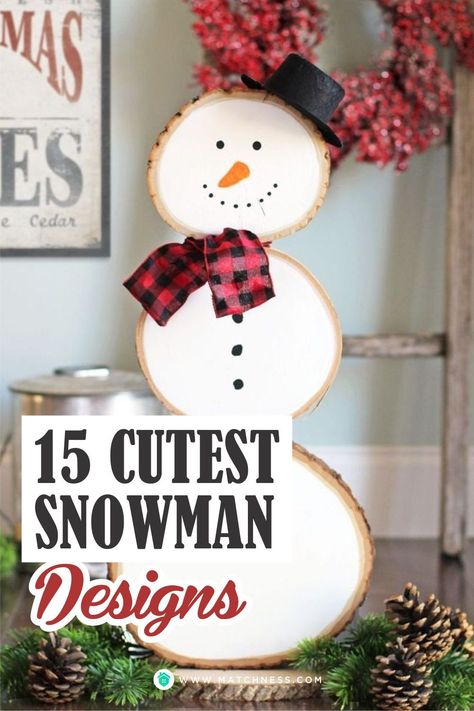 Making DIY Crafts to complement your home decor is an interesting idea. Try to make a snowman using a wooden slice so it will look unique. Painting it white and adding accessories like hats and scarves will make your snowman look perfect. #snowmandesign #ornament #christmas Wooden Snowman Crafts, Pallet Snowman, Pumpkin Snowmen, Snowman Crafts Diy, Christmas Diy Wood, Wooden Snowmen, Winter Ornaments, Make A Snowman, Wooden Snowman