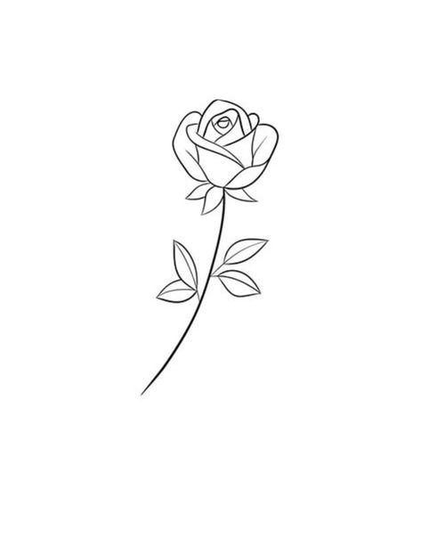 Rose Tattoo No Stem, Minimal Rose Tattoo Design, Small Rose Tattoos For Women, One Line Rose Tattoo, Rose Tattoo Simple, Simple Rose Tattoo, Rose Tattoos For Women, Small Rose Tattoo, Tattoo Simple