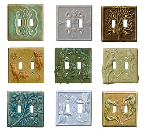 Outlet Plate Covers, Cute Switch Plates, Unique Switch Plate Covers, Ceramic Lightswitch Cover, Ceramic Outlet Covers, Pottery Light Switch Covers, Art Deco Light Switch, Unique Outlet Covers, Garden Themed Kitchen