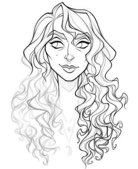 Womens Hair Drawing Reference, Wavy Long Hair Drawing, Wet Hair Illustration, Drawing Long Wavy Hair, Long Wavy Hair Drawing Reference, Minoan Warrior, Long Curly Hair Drawing, Long Wavy Hair Drawing, How To Draw Wavy Hair