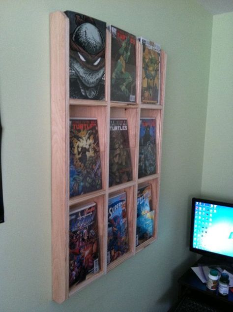 Comic Display Ideas, Comic Book Rooms, Comic Storage, Comic Display, Comic Book Display, Comic Room, Book Rooms, Comic Book Storage, Book Displays