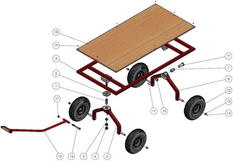 Build a garden cart by following this garden cart assembly tutorial along with the plans. Work Wagon, Wheel Garden, Yard Cart, Build A Garden, Wagon Cart, Welding Cart, Pvc Projects, Tool Cart, Garden Cart