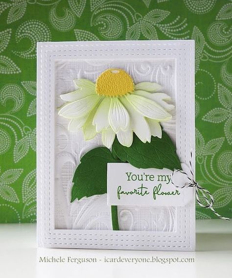 Michele Ferguson on Instagram: "My sweet little coneflower is heading to the Four Seasons Challenge! It’s a gorgeous mood board they have for their first Spring - you should all check it out and play while you’re at it! 💚 You’ll find their link in my blogpost! 😉" Coneflower Cards, Honeybee Cards, Honey Bee Flowers, Flower Dies, Corn Flower, Cone Flowers, Poppy Cards, Sunflower Cards, Nature Card