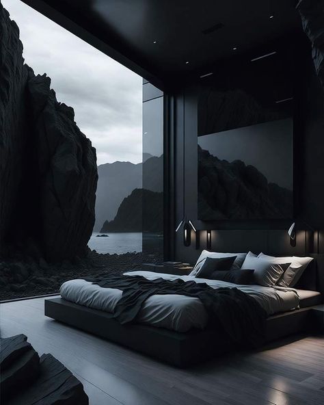 Simple Bed Designs, Dark Bedroom, Bed Design Modern, Black Bedroom, Inspire Me Home Decor, Design Room, Dream House Rooms, Dream Room Inspiration, Luxury House Designs