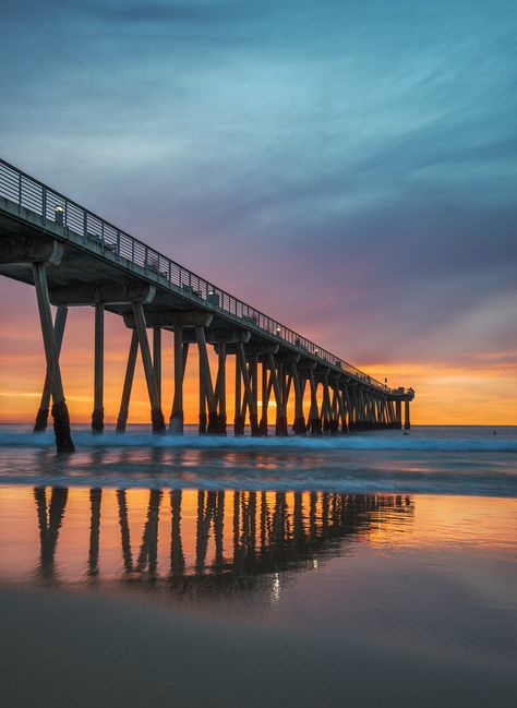 Hermosa Beach Pier HDR Sunset No. 4 by Thomas Sebourn on 500px Beach California Aesthetic, Sunset Los Angeles, Hermosa Beach Pier, Hermosa Beach California, Pier Sunset, California Aesthetic, Beach Pier, Hermosa Beach, Los Angeles County