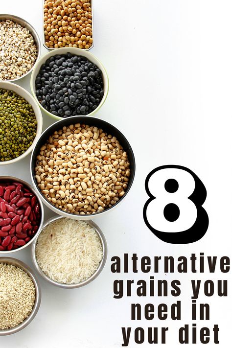 This list of healthy grains will give you creative ways to use grains. Adding whole grains into your diet is a healthy way to eat more fiber and vitamins. Mill alternative grains into flour, or use them in healthy grain recipes. Healthy grain free recipes, healthy grain recipes, gluten free grains, alternative grains. Grain Alternatives, Growing Grains, Whole Grains List, Healthy Grains Recipes, Grains List, Grain Recipes, Recipes Gluten Free, Healthy Grains, Gluten Free Grains