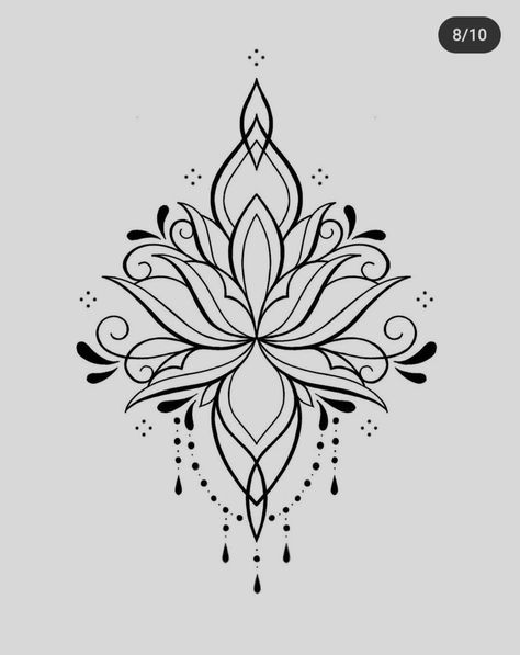 Lotus Flower Ornamental Tattoo, Lotus Cover Up Tattoo For Women, Lotus Outline Tattoo, Ornamental Lotus Tattoo, Mandala Flash Tattoo, Mandala Lotus Tattoo, Simple Mandala Tattoo, Lotus Mandala Tattoo, Cover Up Tattoos For Women