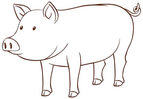 Free vector pig in doodle simple style o... | Free Vector #Freepik #freevector #pig-drawing #cartoon-svg #cartoon-drawing #pig-cartoon Pig Drawing Simple, Pig Doodle, Onion Benefits, Doodle Simple, Pig Clipart, Simple Line Drawing, Pig Drawing, Pig Pictures, Kitchen Drawing