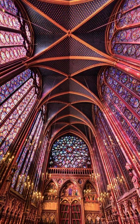 Sainte-Chapelle, Paris, France Sainte Chapelle Paris, Stained Glass Church, Medieval Gothic, Stained Glass Angel, Parisian Life, Religious Architecture, Cathedral Church, Church Architecture, Gothic Architecture