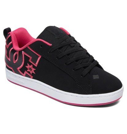 dcshoes, Women's Court Graffik Shoes, BLACK/PINK STENCIL (kps) Snowboarding Style, Roblox Ideas, Shoes Ideas, Y2k Outfits, Dc Shoes, Women Essentials, Dc Sneaker, Shoes Trainers, Skate Shoes